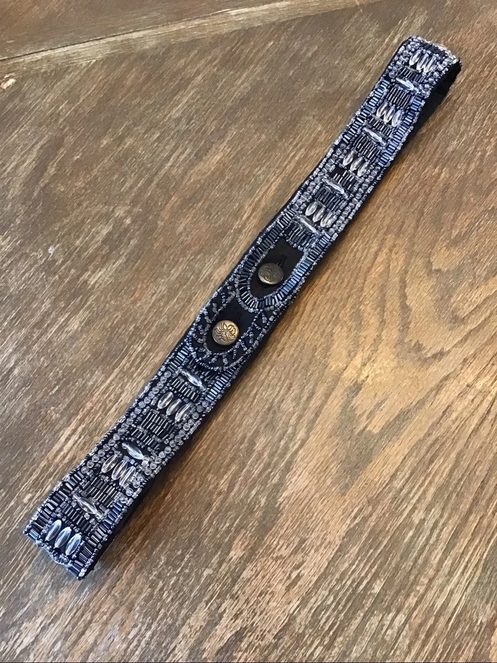 Vintage hand-beaded bohemian statement belt from Ibisco Y2K